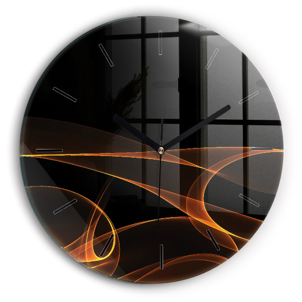 Orologio rotondo in vetro Linee arancioni