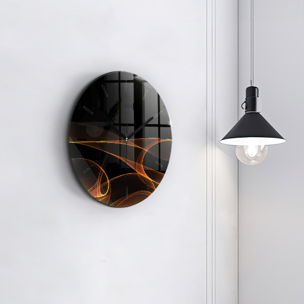 Orologio rotondo in vetro Linee arancioni