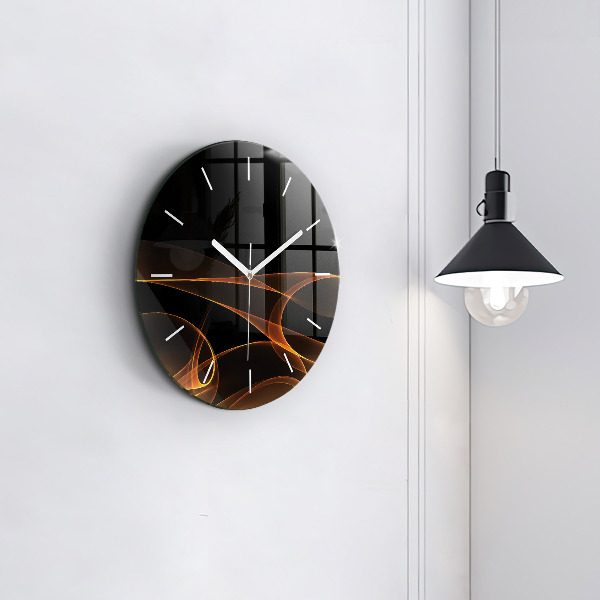 Orologio rotondo in vetro Linee arancioni