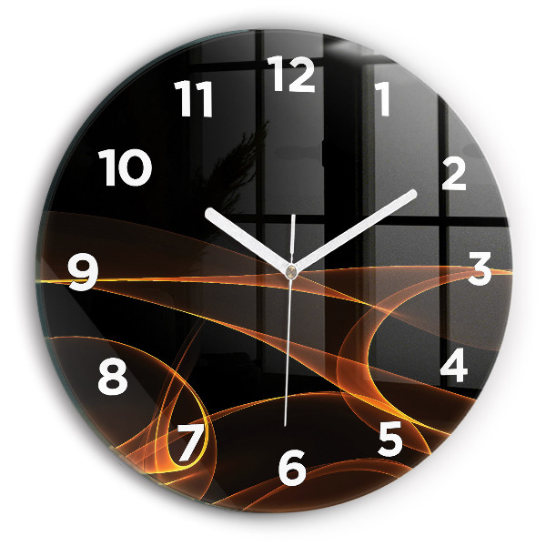 Orologio rotondo in vetro Linee arancioni
