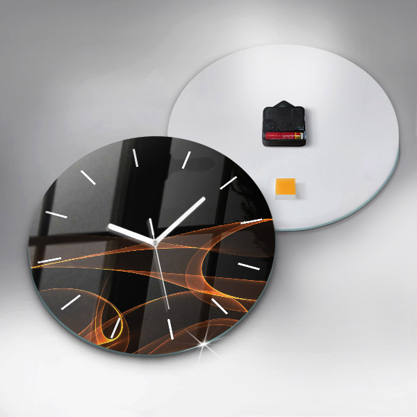 Orologio rotondo in vetro Linee arancioni