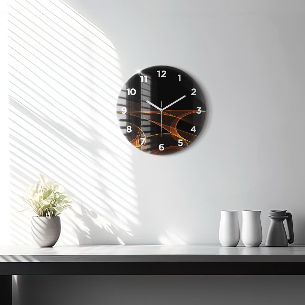 Orologio rotondo in vetro Linee arancioni