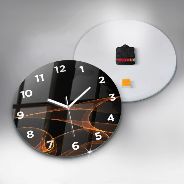 Orologio rotondo in vetro Linee arancioni