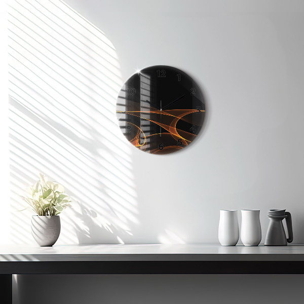 Orologio rotondo in vetro Linee arancioni