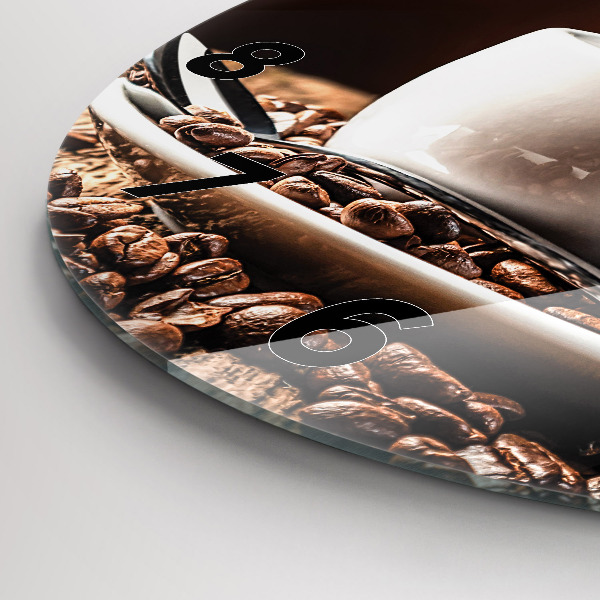 Orologio rotondo in vetro Una tazza di caffè