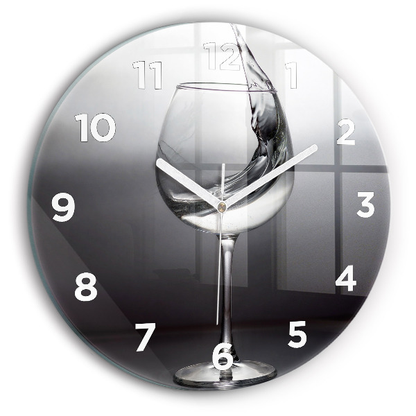 Orologio rotondo in vetro Bicchiere di vino