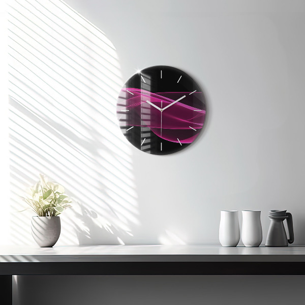 Orologio rotondo in vetro Astrazione rosa