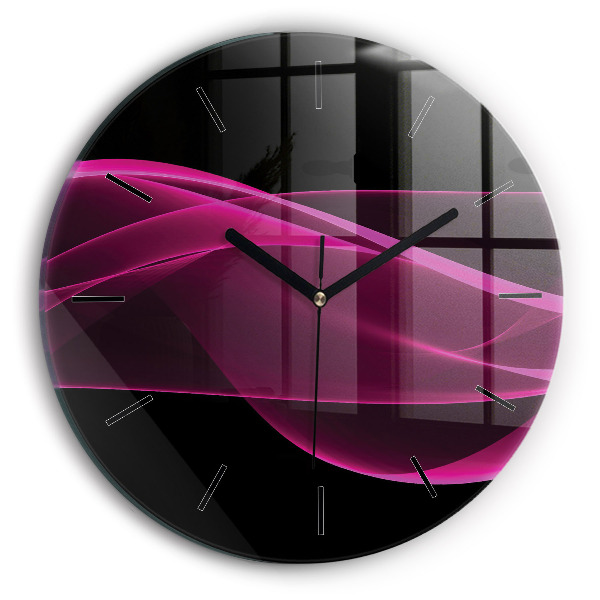 Orologio rotondo in vetro Astrazione rosa