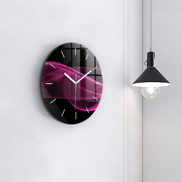Orologio rotondo in vetro Astrazione rosa