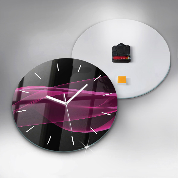 Orologio rotondo in vetro Astrazione rosa