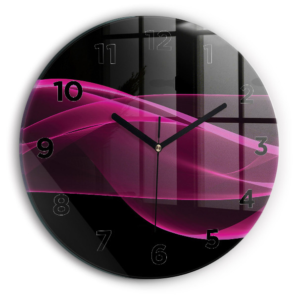 Orologio rotondo in vetro Astrazione rosa
