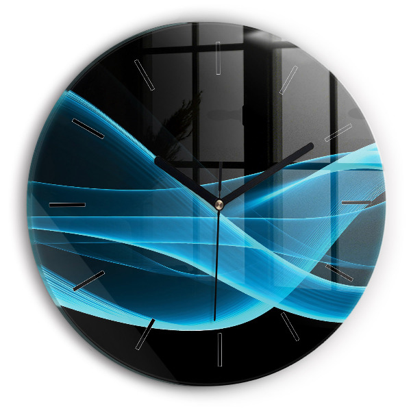Orologio rotondo in vetro Astrazione blu
