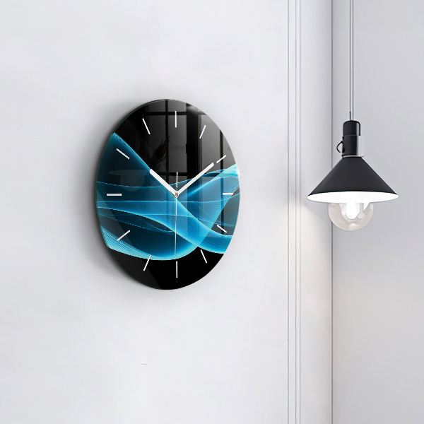 Orologio rotondo in vetro Astrazione blu