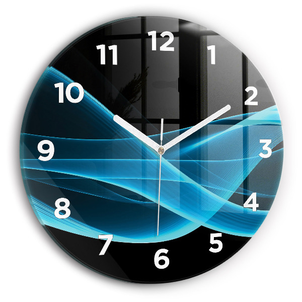 Orologio rotondo in vetro Astrazione blu