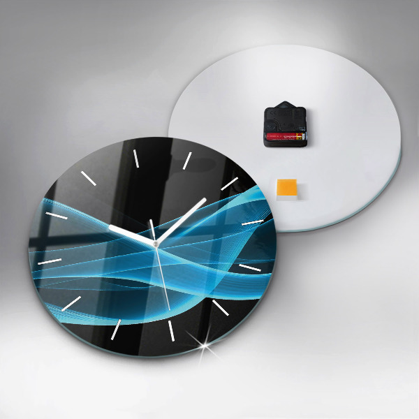 Orologio rotondo in vetro Astrazione blu