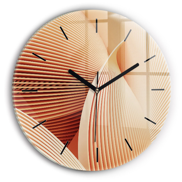 Orologio rotondo in vetro Motivo ondulato astratto