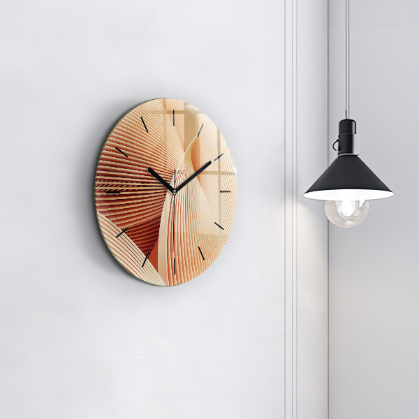 Orologio rotondo in vetro Motivo ondulato astratto