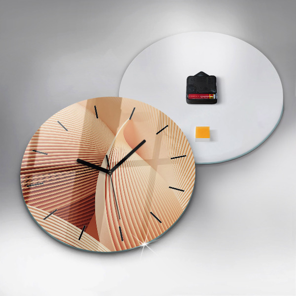 Orologio rotondo in vetro Motivo ondulato astratto