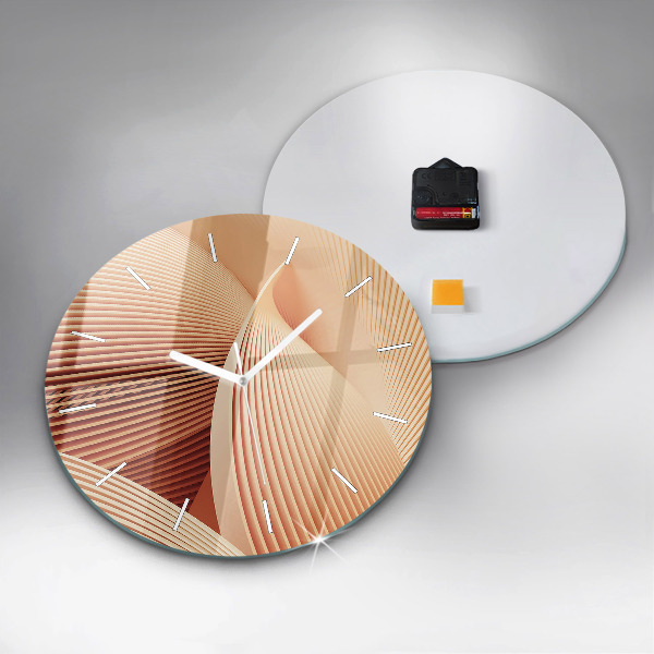 Orologio rotondo in vetro Motivo ondulato astratto