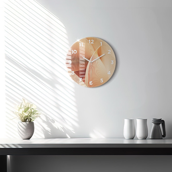 Orologio rotondo in vetro Motivo ondulato astratto