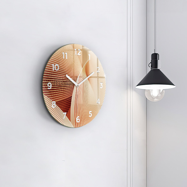 Orologio rotondo in vetro Motivo ondulato astratto