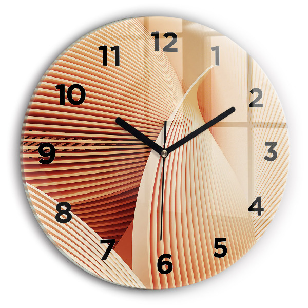 Orologio rotondo in vetro Motivo ondulato astratto