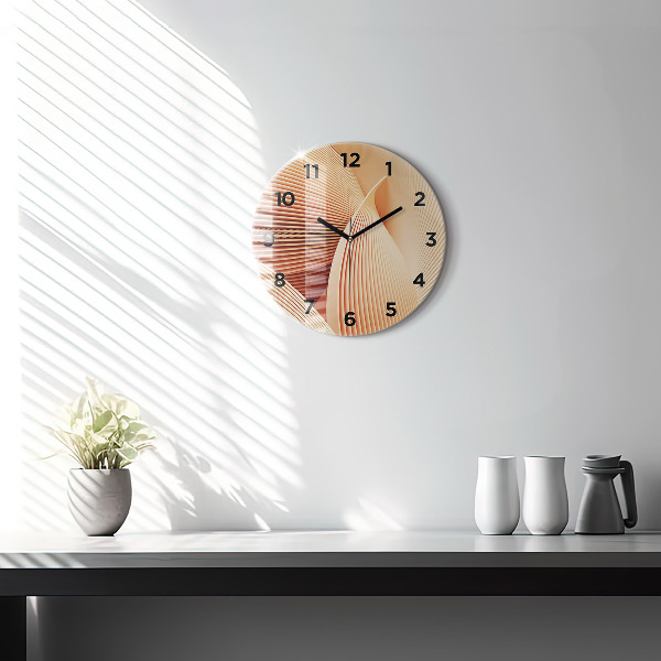Orologio rotondo in vetro Motivo ondulato astratto