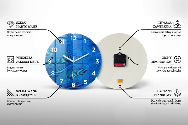 Orologio rotondo in vetro Tazza e chicchi di caffè