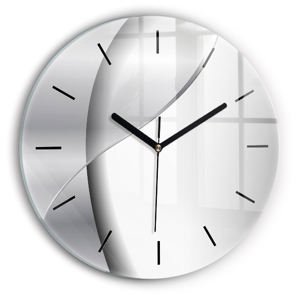 Orologio rotondo in vetro Astrazione d'argento