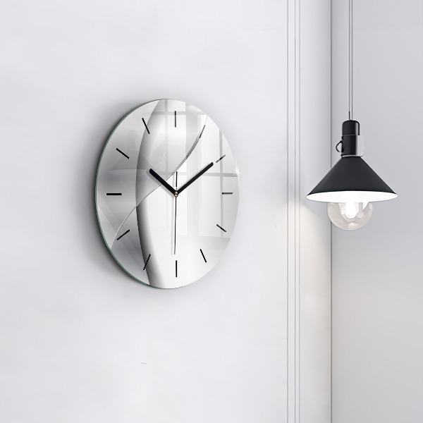 Orologio rotondo in vetro Astrazione d'argento