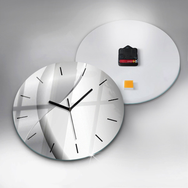 Orologio rotondo in vetro Astrazione d'argento