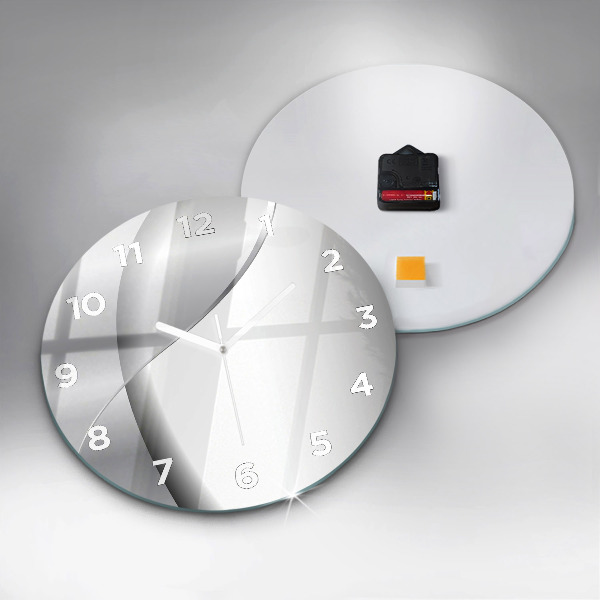Orologio rotondo in vetro Astrazione d'argento