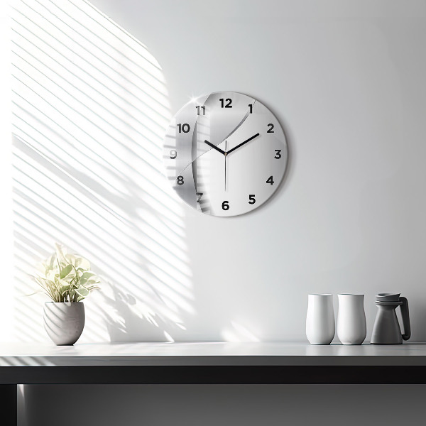Orologio rotondo in vetro Astrazione d'argento
