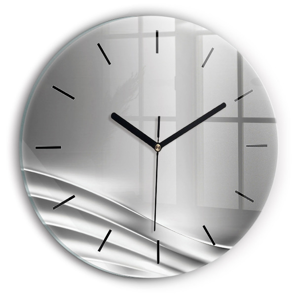 Orologio rotondo in vetro Astrazione d'argento