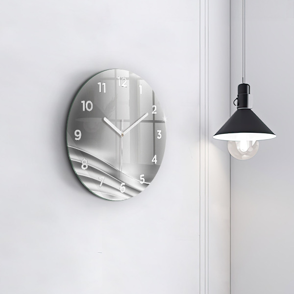 Orologio rotondo in vetro Astrazione d'argento