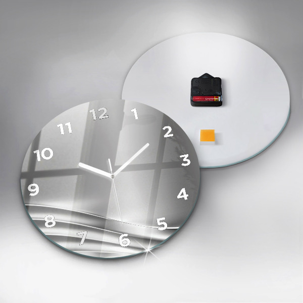 Orologio rotondo in vetro Astrazione d'argento