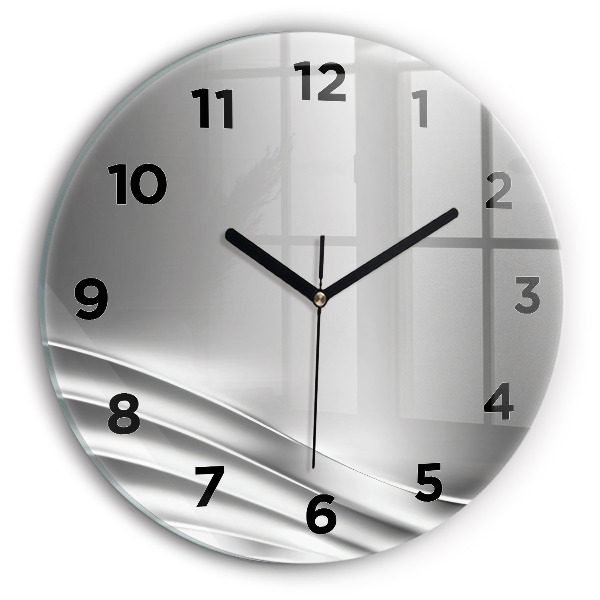 Orologio rotondo in vetro Astrazione d'argento