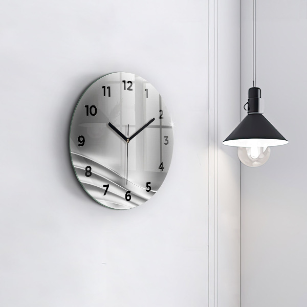 Orologio rotondo in vetro Astrazione d'argento