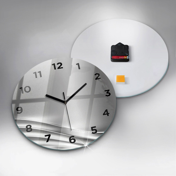 Orologio rotondo in vetro Astrazione d'argento