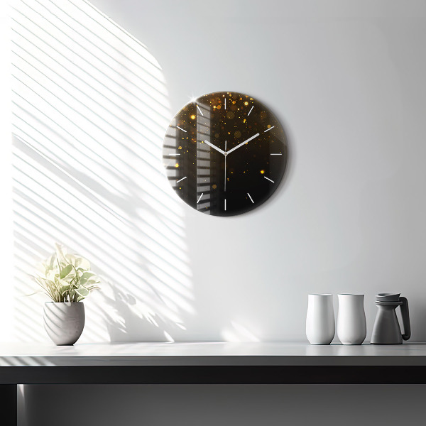 Orologio rotondo in vetro Polvere d'oro