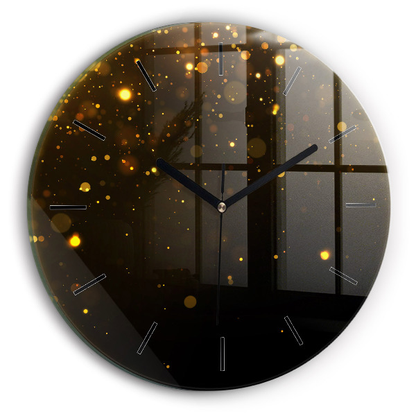 Orologio rotondo in vetro Polvere d'oro
