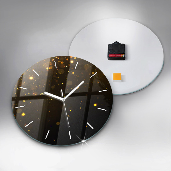 Orologio rotondo in vetro Polvere d'oro