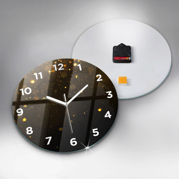Orologio rotondo in vetro Polvere d'oro