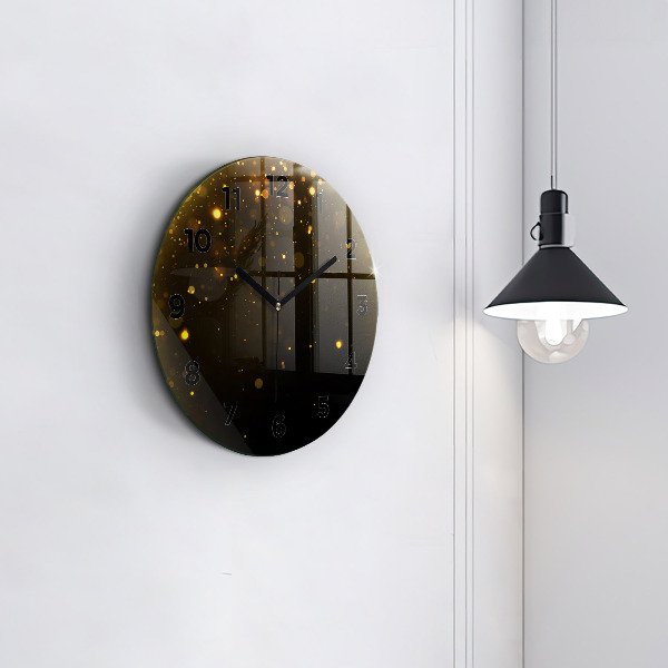 Orologio rotondo in vetro Polvere d'oro