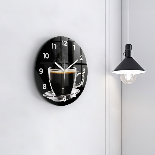 Orologio rotondo in vetro Caffè nero