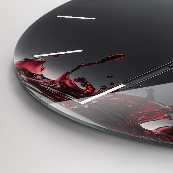 Orologio rotondo in vetro Un bicchiere di vino rosso