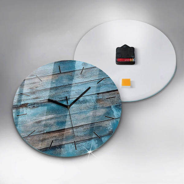 Orologio rotondo in vetro Tavole blu