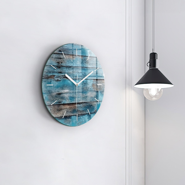Orologio rotondo in vetro Tavole blu