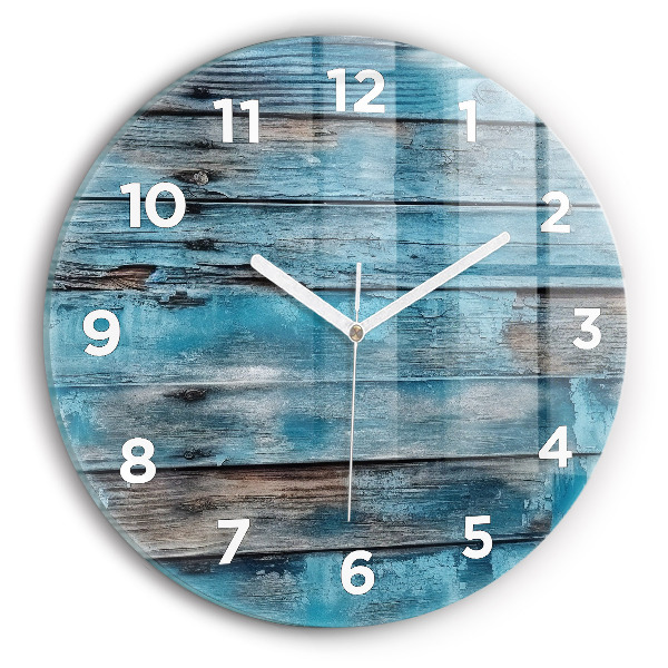 Orologio rotondo in vetro Tavole blu
