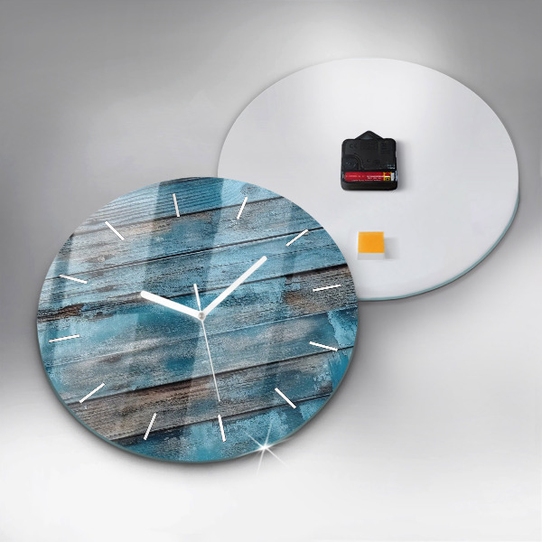 Orologio rotondo in vetro Tavole blu
